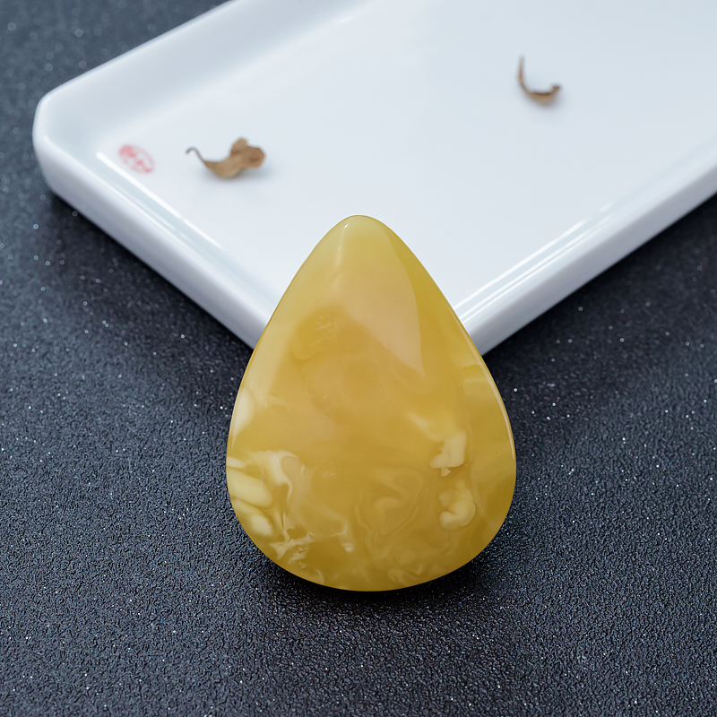 鸡油黄蜜蜡水滴-红掌柜