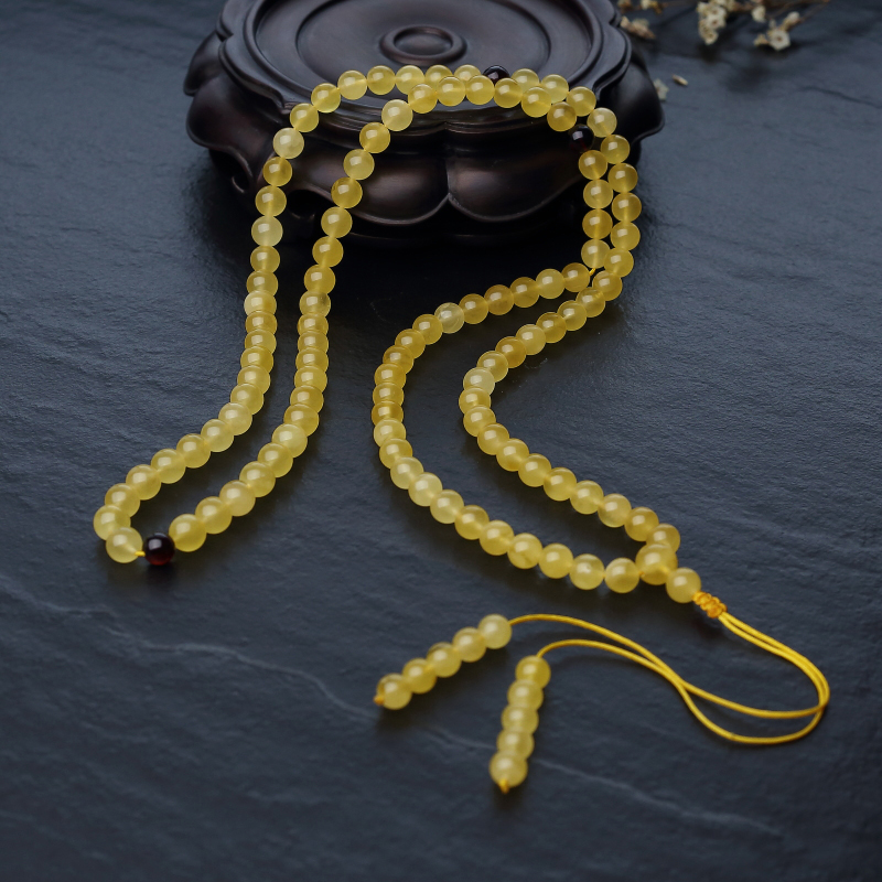 波罗的海天然鸡油黄金绞蜜108佛珠-红掌柜