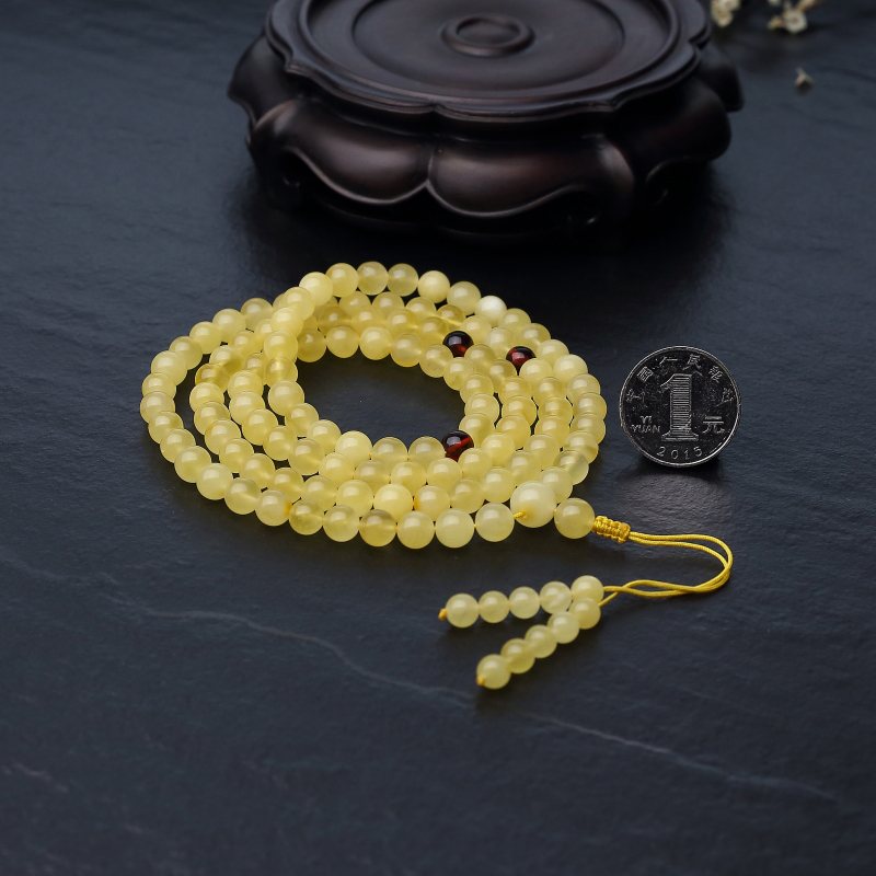 鸡油黄金绞蜜佛珠-红掌柜