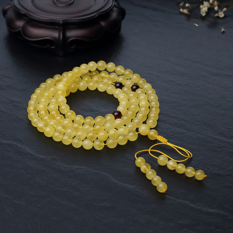 波罗的海鸡油黄金绞蜜108佛珠-红掌柜