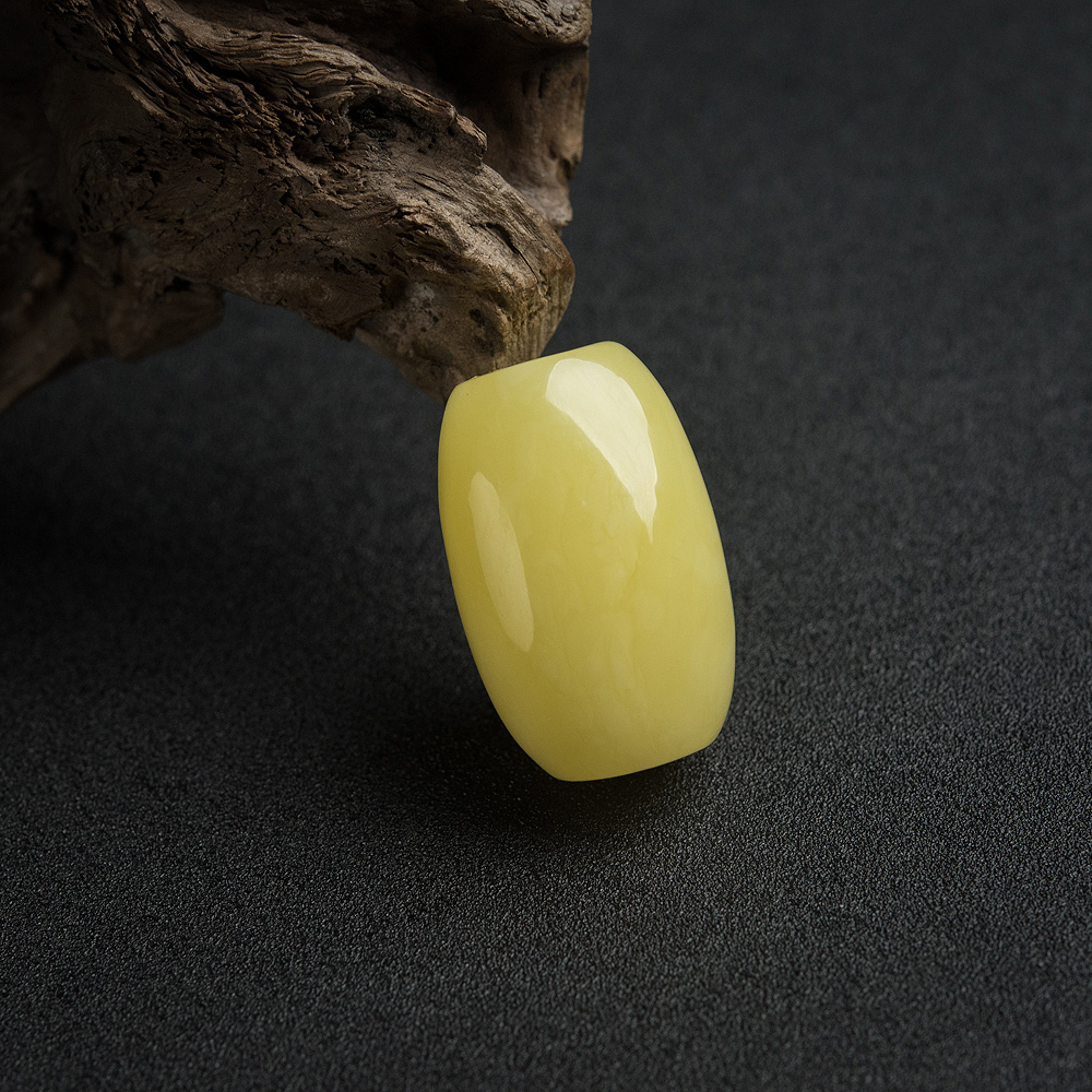 天然鸡油黄蜜蜡桶珠-红掌柜