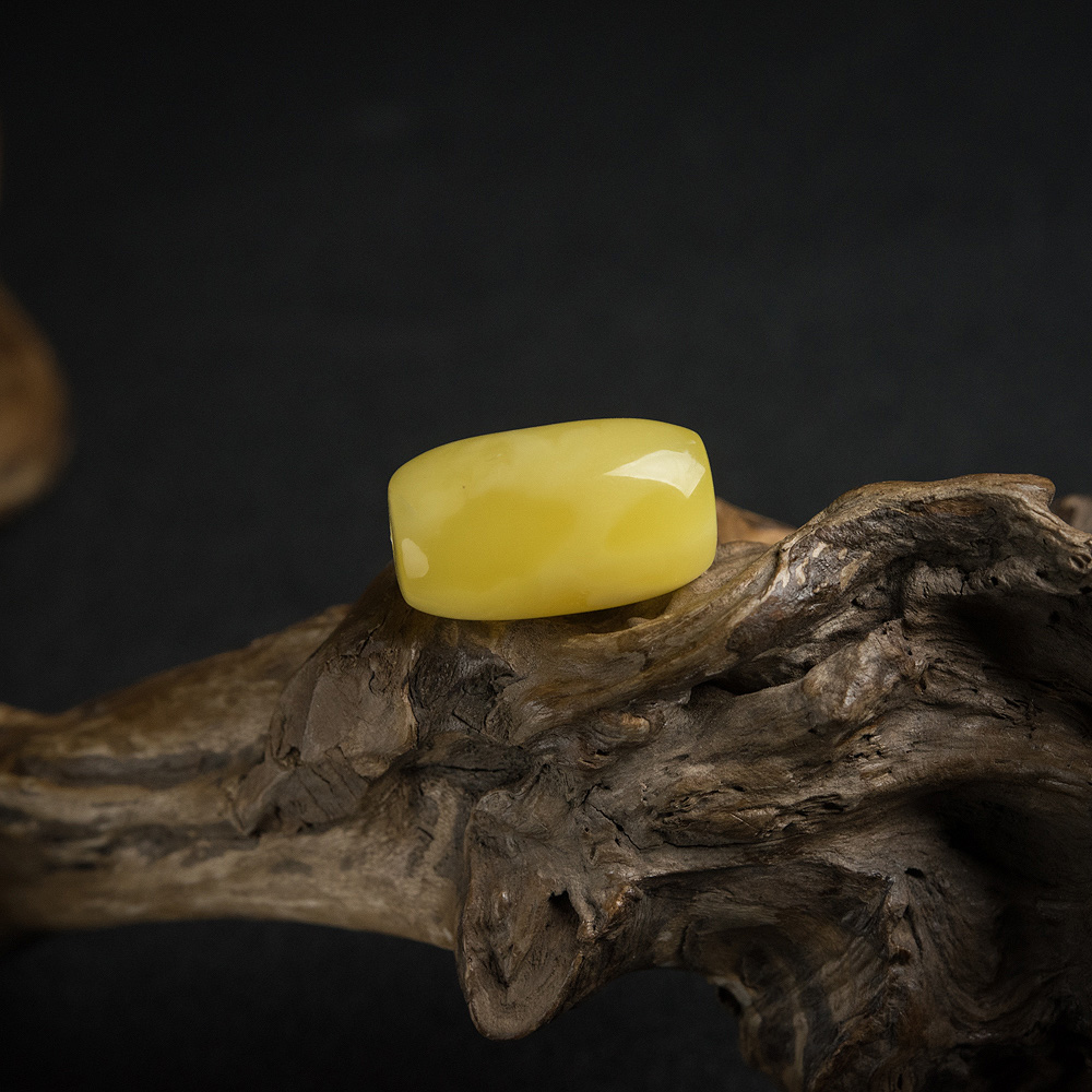 天然鸡油黄蜜蜡桶珠-红掌柜