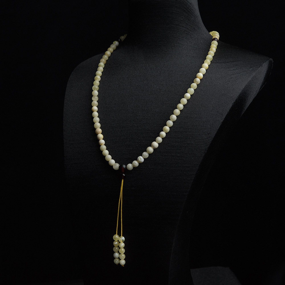 白花蜜蜡108佛珠-红掌柜