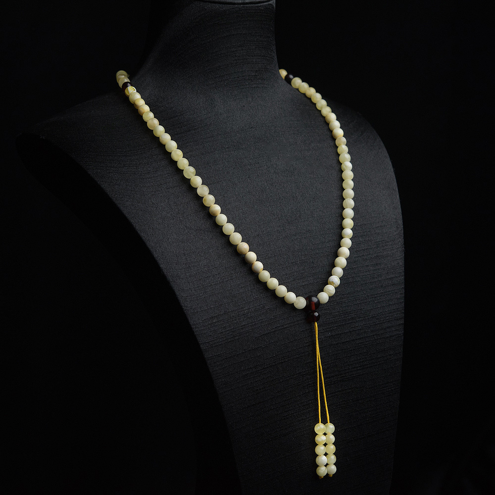 白花蜜蜡佛珠-红掌柜