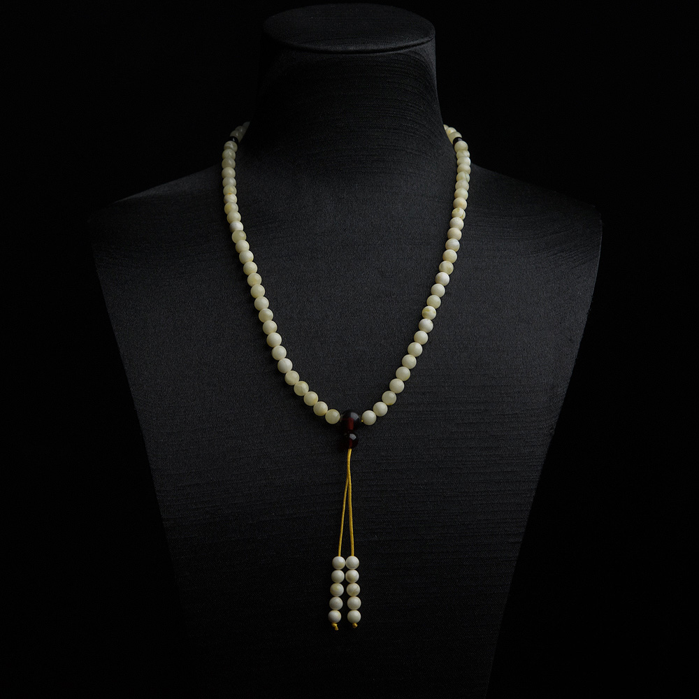 白花蜜蜡108佛珠-红掌柜