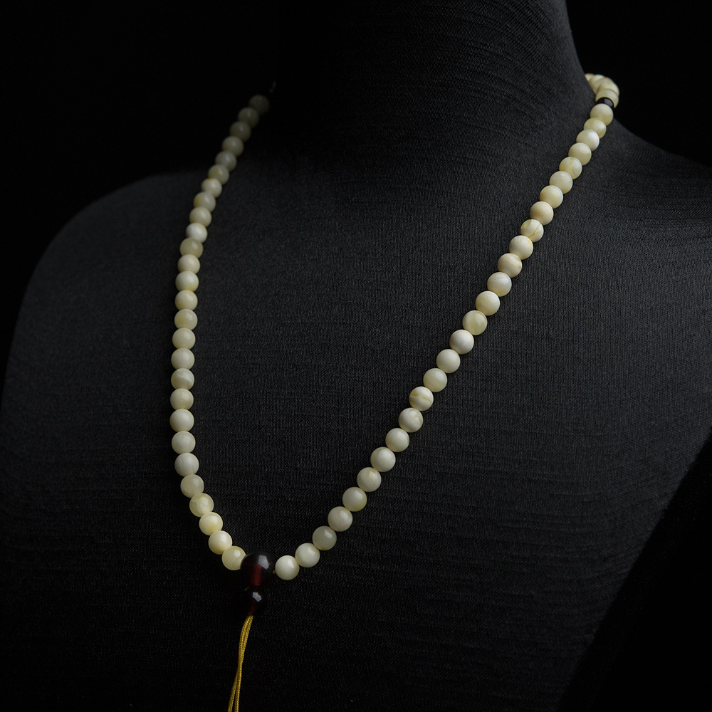 白花蜜蜡佛珠-红掌柜