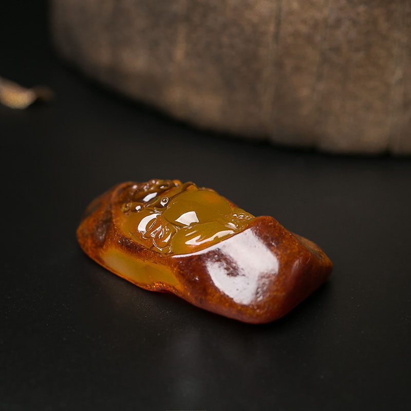 天然蜜蜡佛吊坠-红掌柜