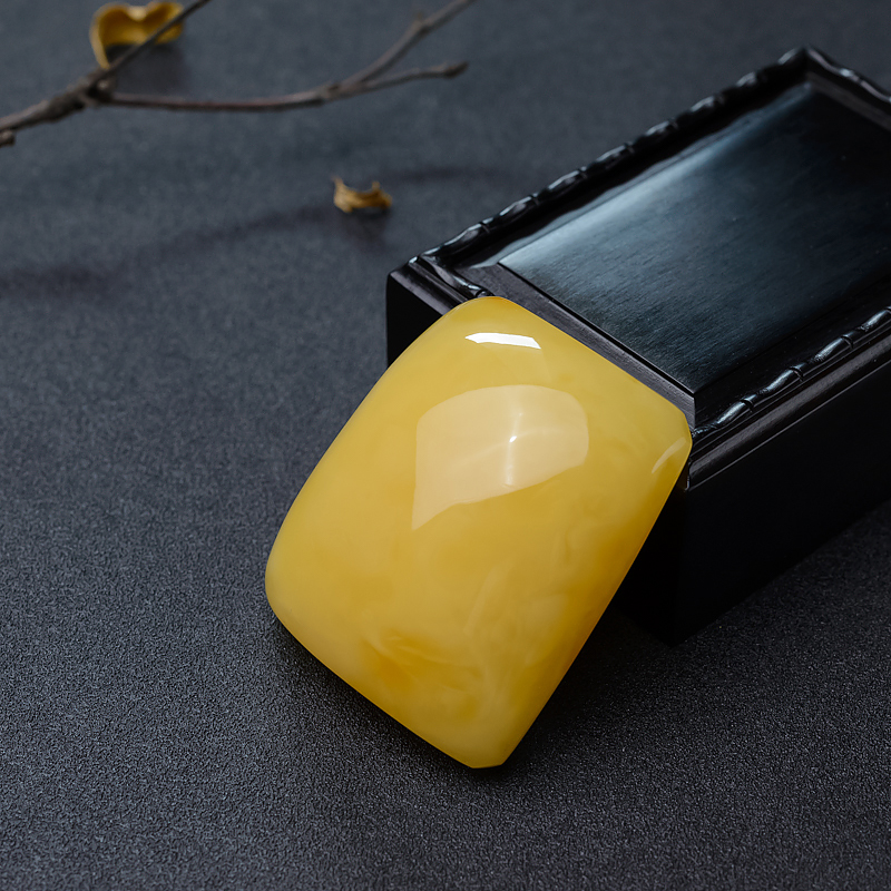 蜜蜡无事牌吊坠-红掌柜