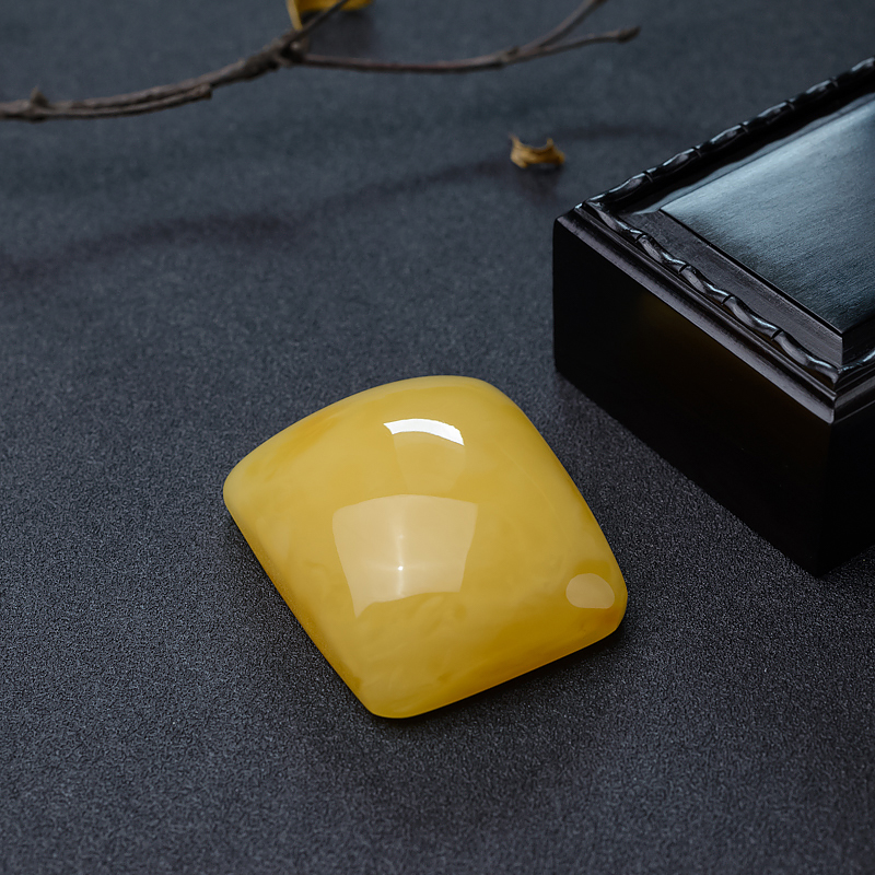 天然蜜蜡无事牌吊坠-红掌柜