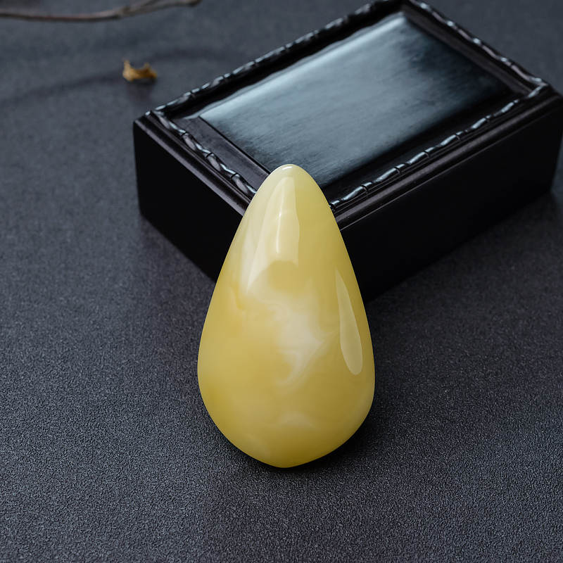 白花蜜蜡水滴吊坠-红掌柜