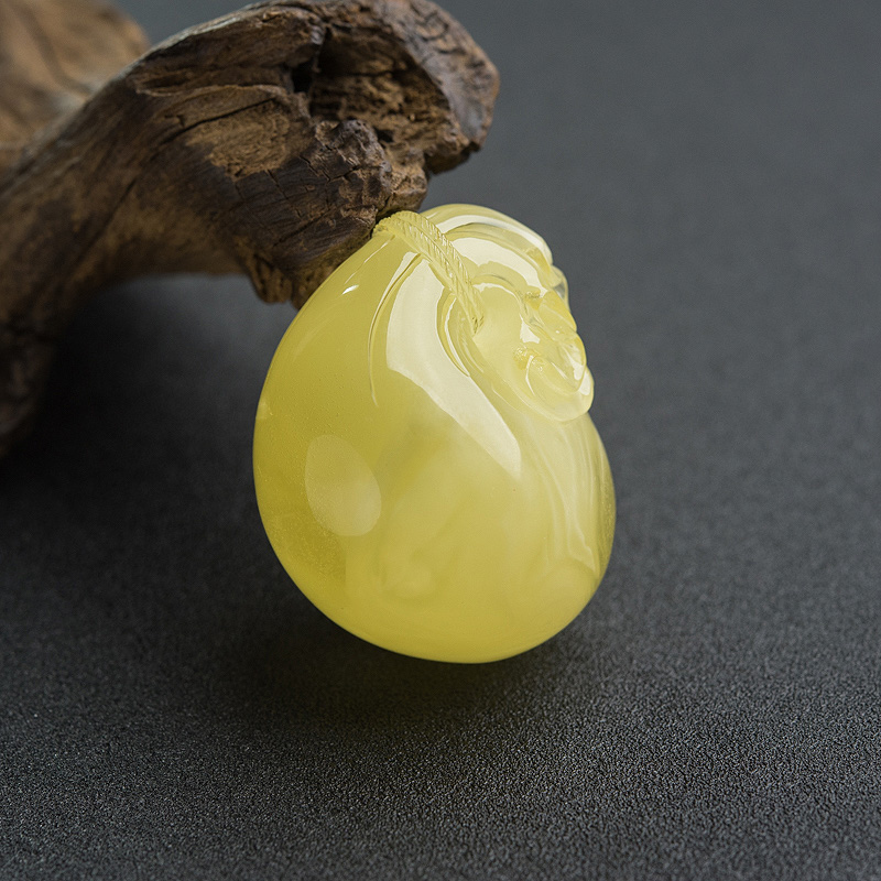 蜜蜡钱袋吊坠-红掌柜