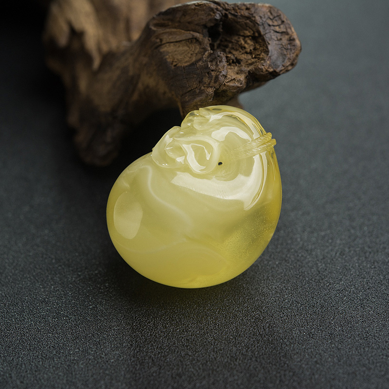 天然蜜蜡钱袋吊坠-红掌柜