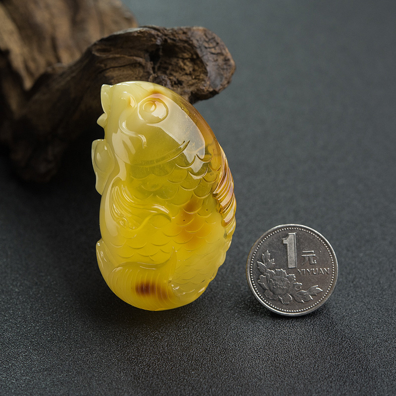 波罗的海蜜蜡年年有余吊坠-红掌柜