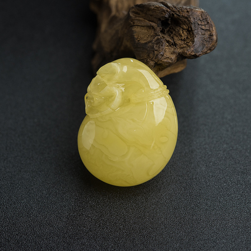 天然蜜蜡钱袋吊坠-红掌柜