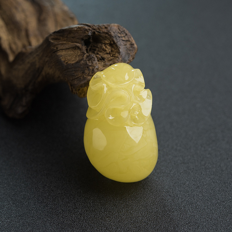 蜜蜡钱袋挂坠-红掌柜