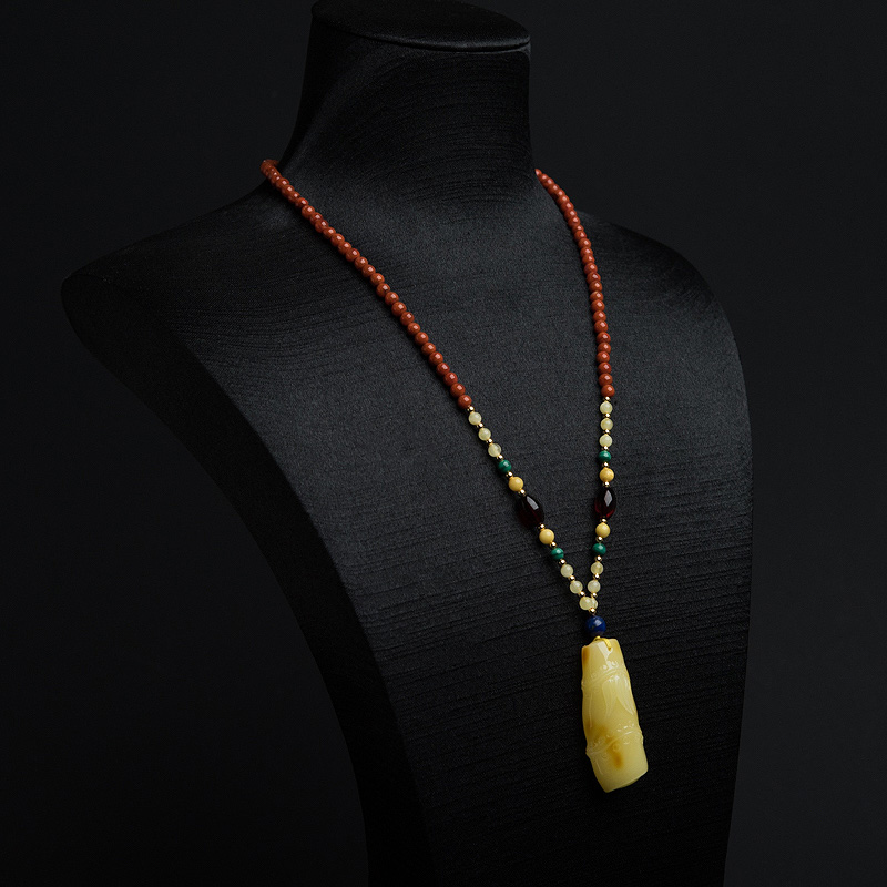 天然蜜蜡节节高升项链-红掌柜