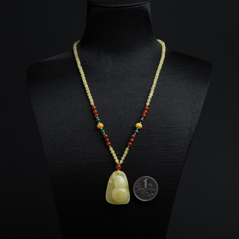 波罗的海柠檬黄蜜蜡葫芦项链-红掌柜