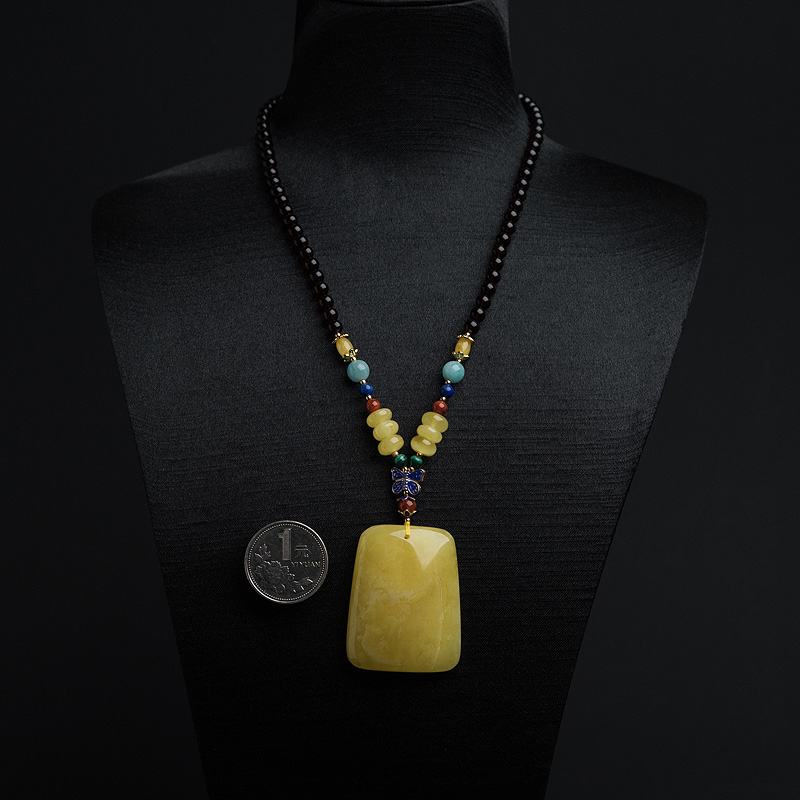 波罗的海蜜蜡无事牌项链-红掌柜