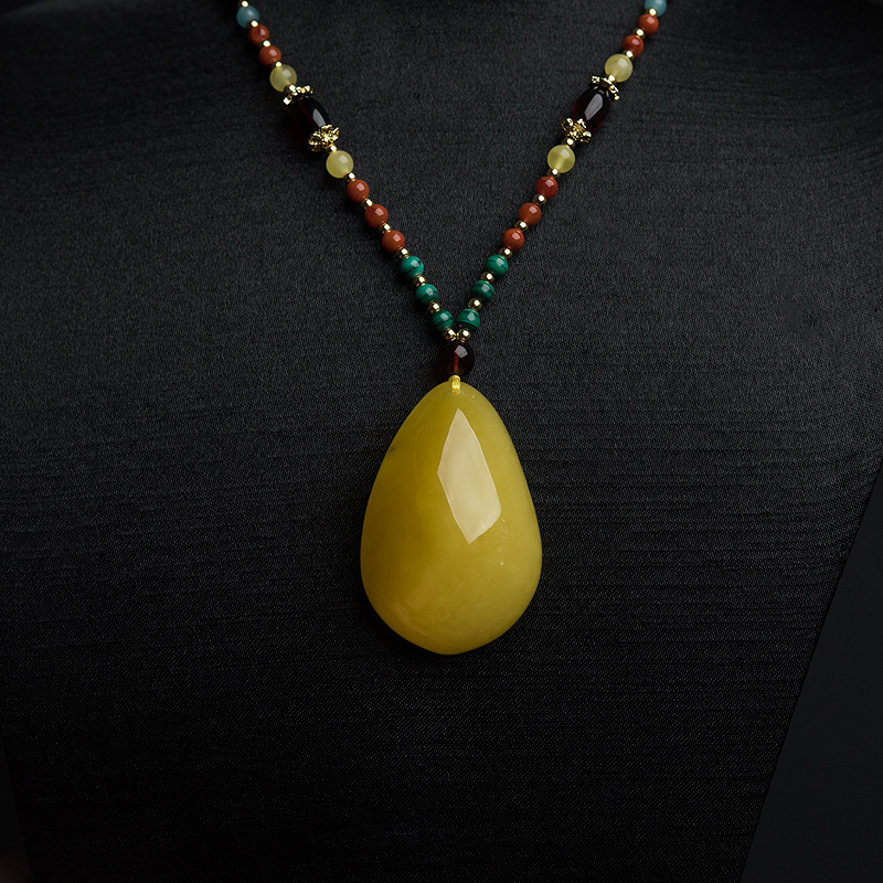 天然蜜蜡随形项链-红掌柜