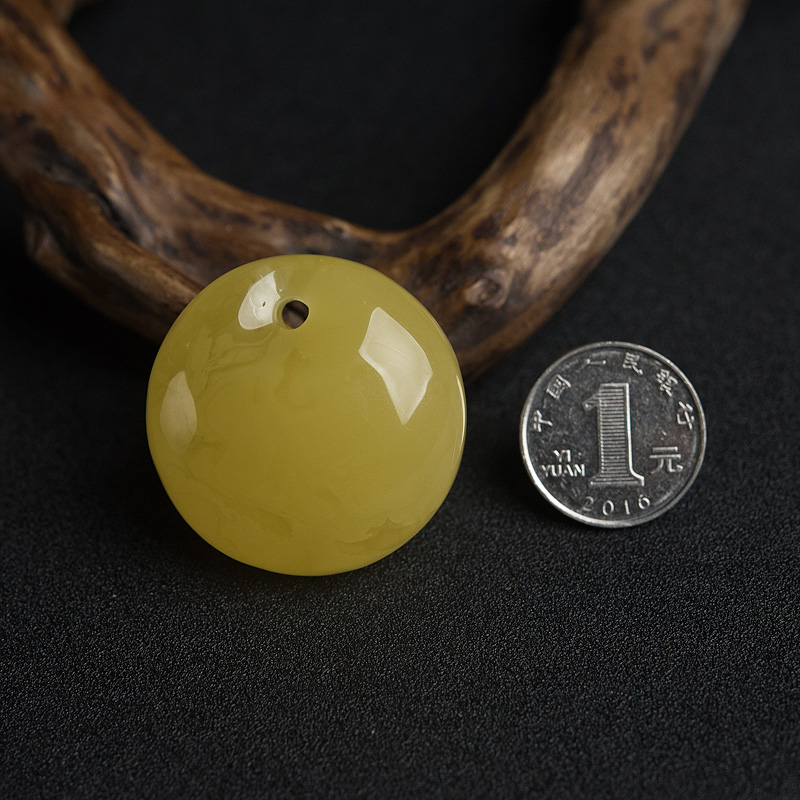 鸡油黄蜜蜡吊坠-红掌柜