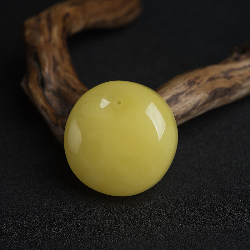 波罗的海鸡油黄蜜蜡平安扣吊坠-红掌柜