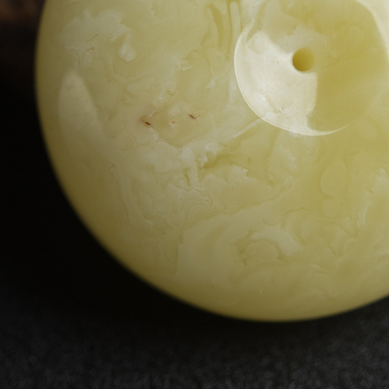 白花蜜蜡平安扣吊坠-红掌柜