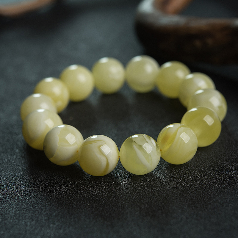 波罗的海天然蜜蜡单圈手串-红掌柜