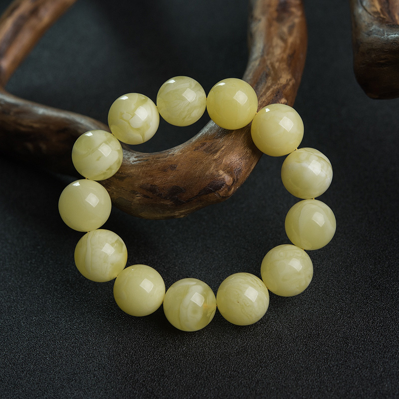 波罗的海天然蜜蜡单圈手串-红掌柜