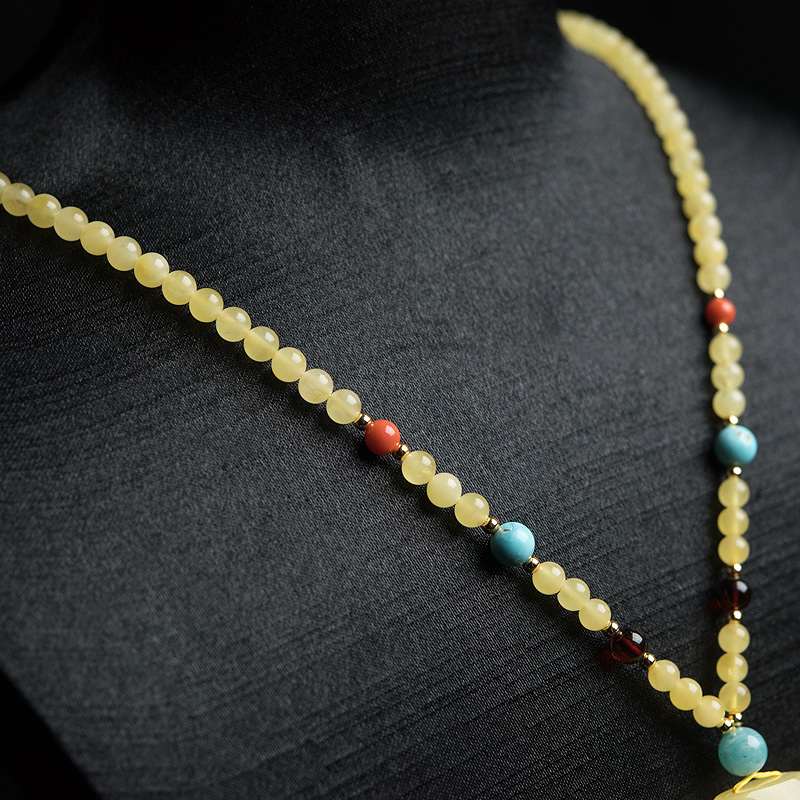 波罗的海天然鸡油黄蜜蜡项链-红掌柜