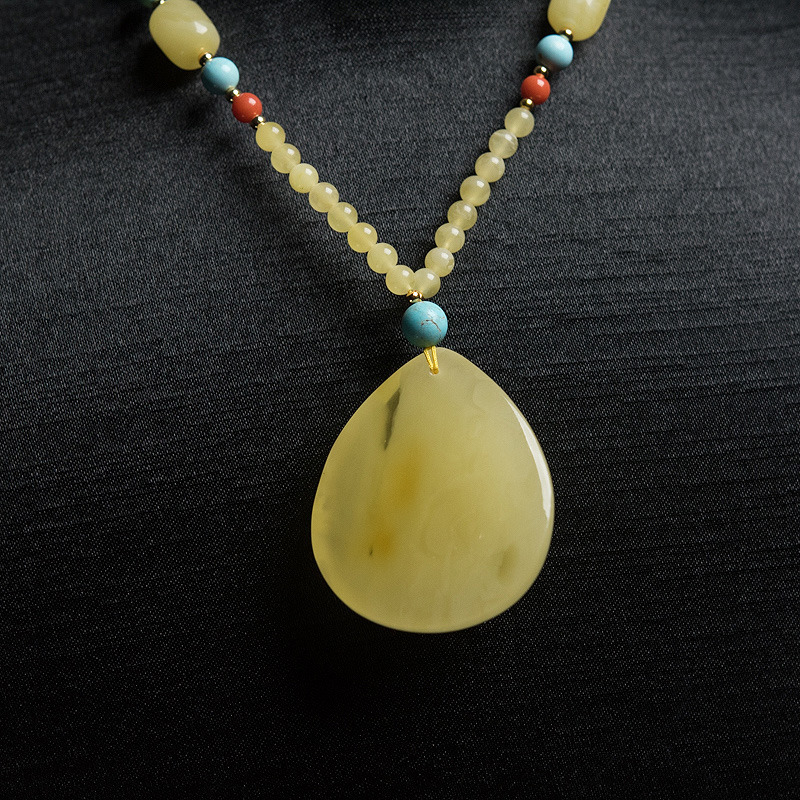 波罗的海天然鸡油黄蜜蜡项链-红掌柜