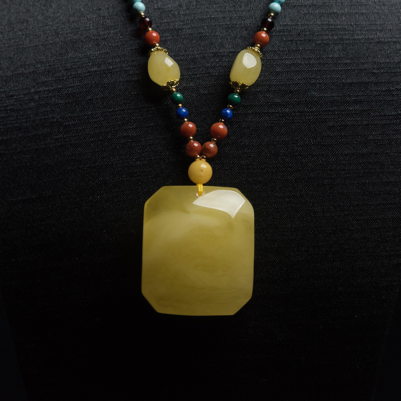 波罗的海天然鸡油黄蜜蜡项链-红掌柜