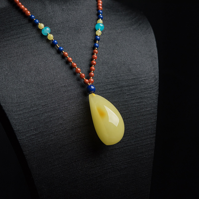 波罗的海天然鸡油黄蜜蜡项链-红掌柜