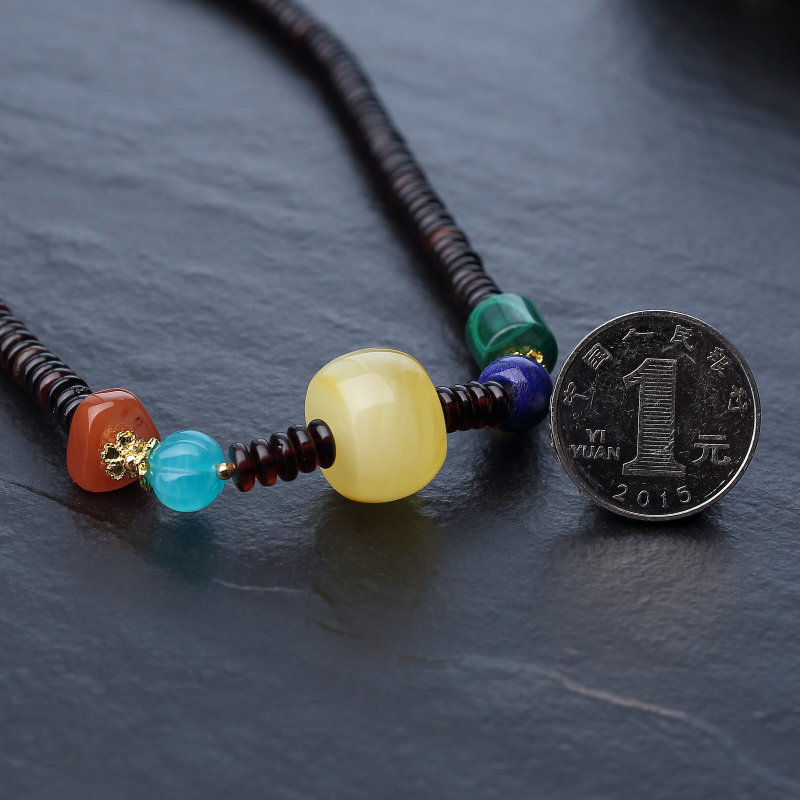 天然柠檬黄蜜蜡项链-红掌柜