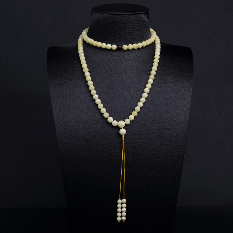 波罗的海天然白花蜜蜡108佛珠-红掌柜