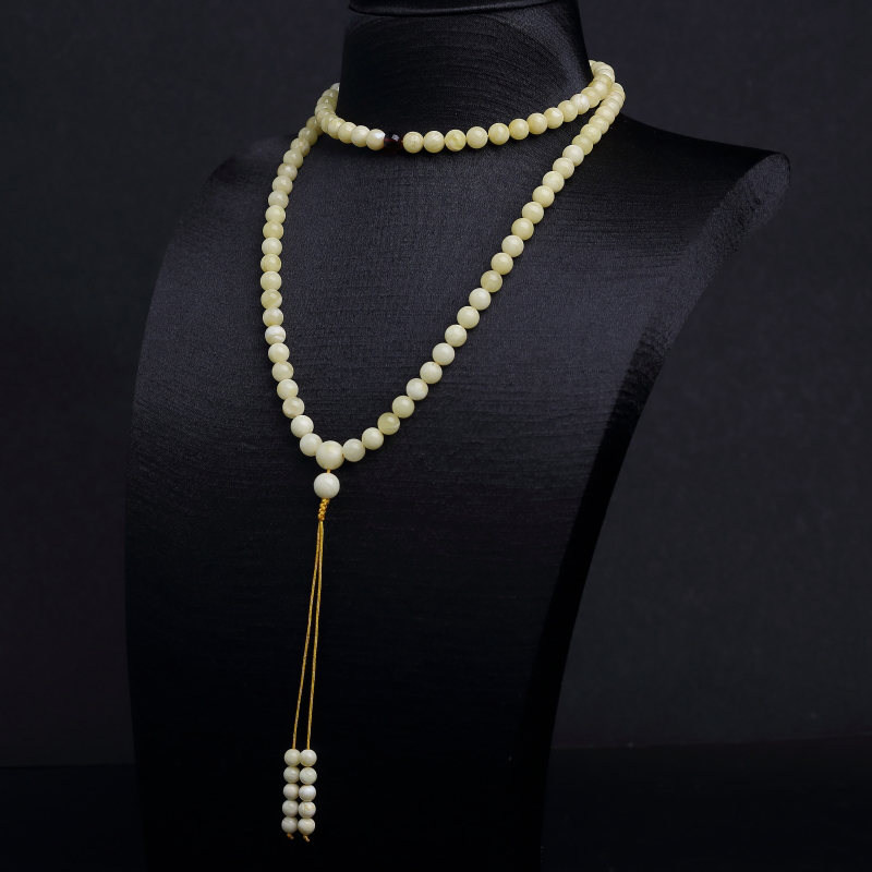 波罗的海白花蜜蜡108佛珠-红掌柜