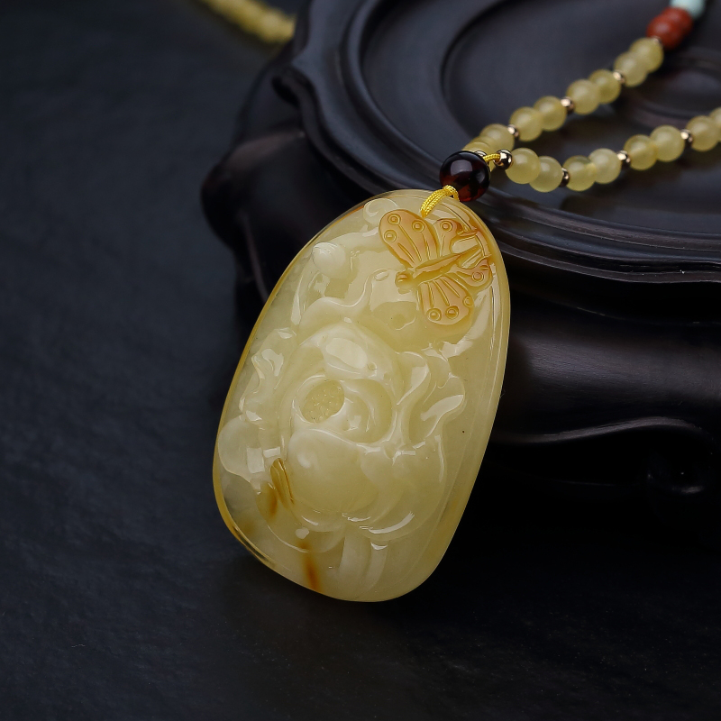 波罗的海天然蜜蜡蝶恋花项链-红掌柜