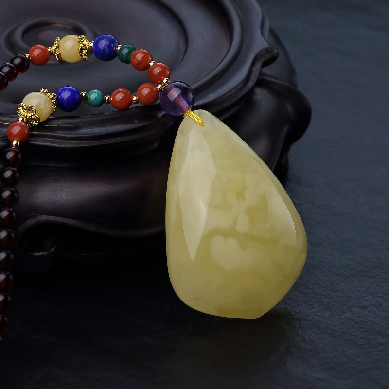 波罗的海天然柠檬黄蜜蜡项链-红掌柜