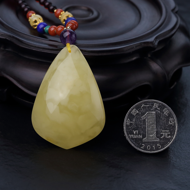 柠檬黄蜜蜡项链-红掌柜