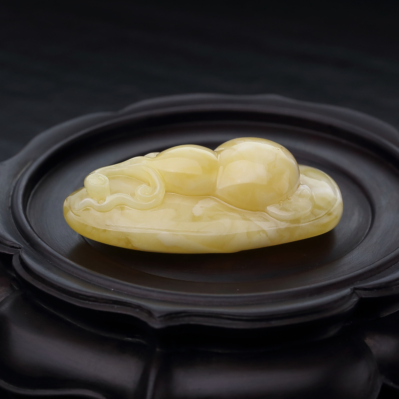 波罗的海天然白花蜜蜡吊坠-红掌柜