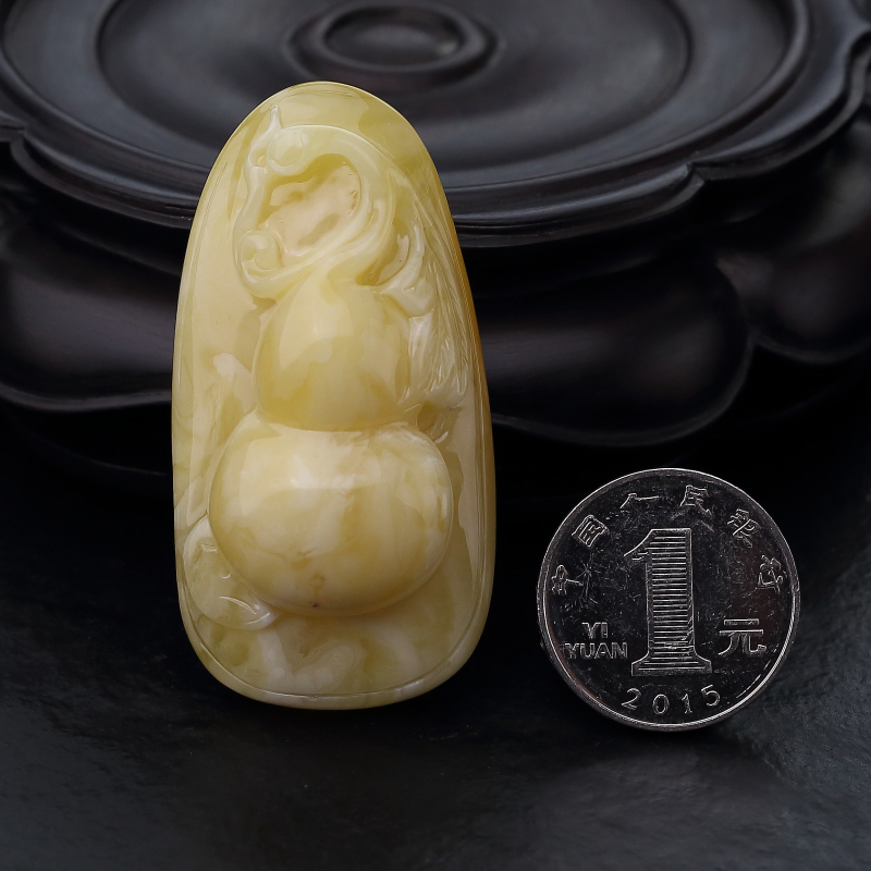 天然白花蜜蜡吊坠-红掌柜