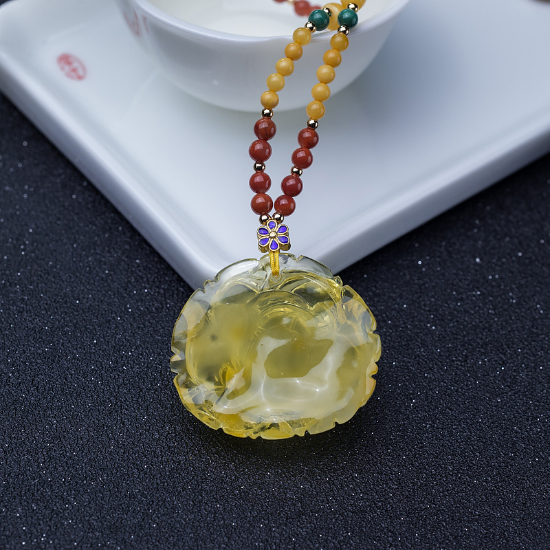 鸡油黄蜜蜡牡丹花-红掌柜