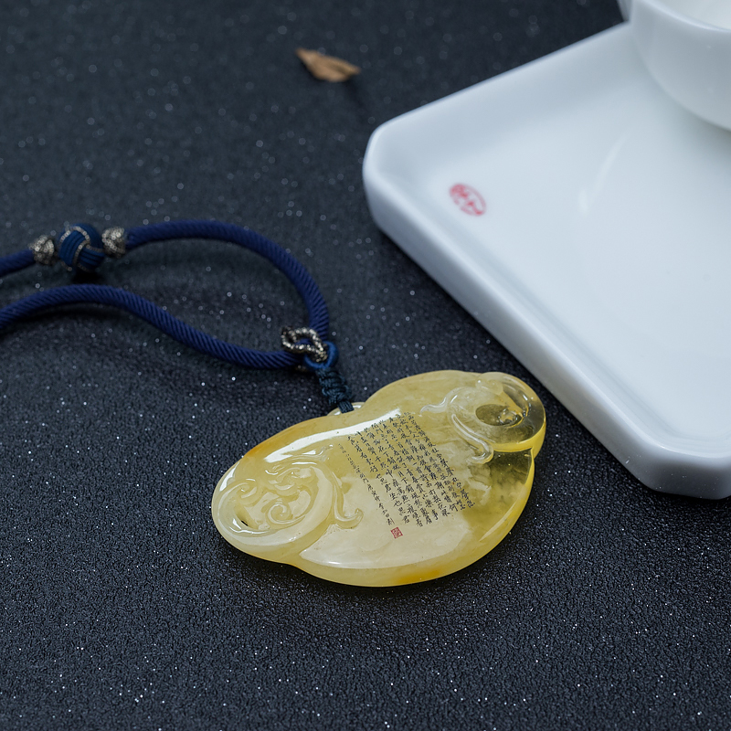 鸡油黄蜜蜡吊坠-红掌柜