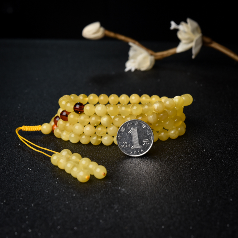 蜜蜡108佛珠-红掌柜