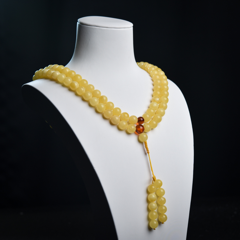 鸡油黄蜜蜡佛珠-红掌柜