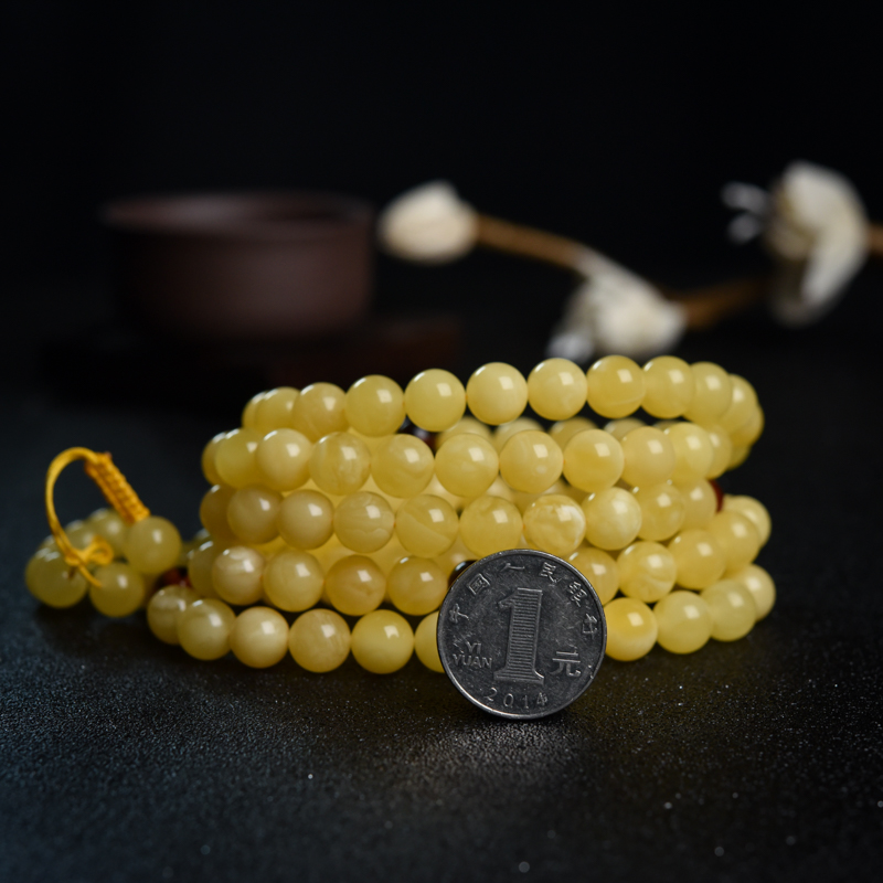 天然蜜蜡108佛珠-红掌柜