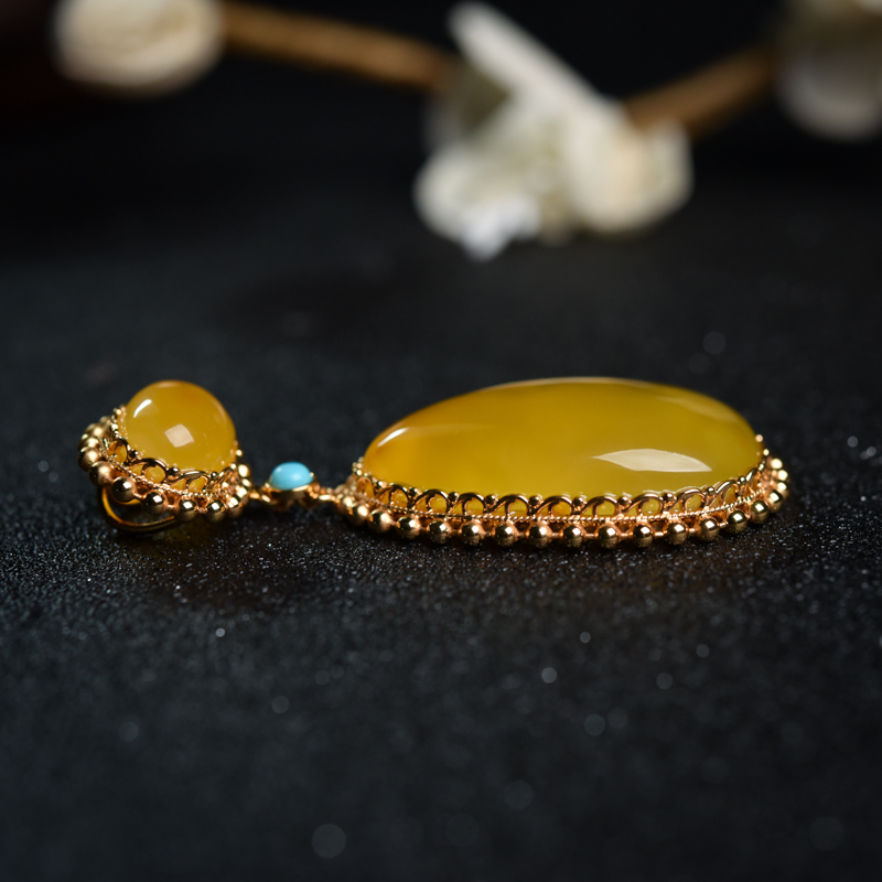 金绞蜜水滴挂坠-红掌柜