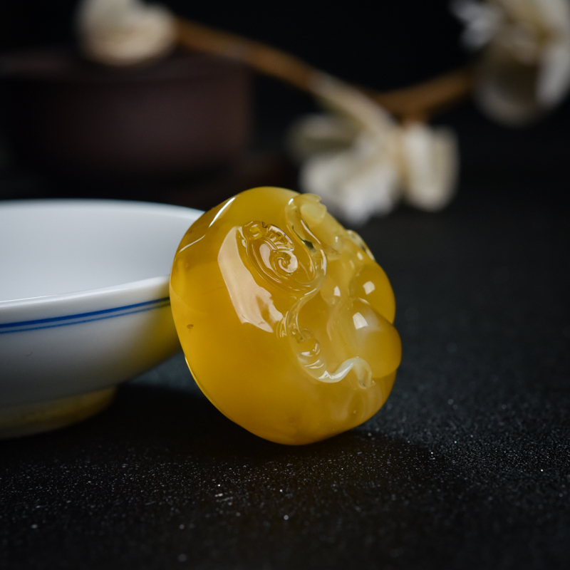 天然鸡油黄金绞蜜葫芦平安扣吊坠-红掌柜