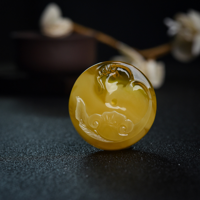 波罗的海金绞蜜葫芦平安扣吊坠-红掌柜