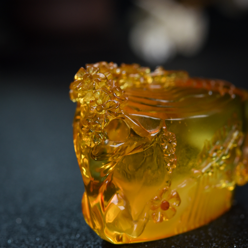 蜜蜡茶壶摆件-红掌柜