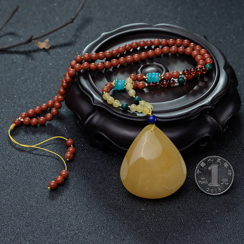 天然蜜蜡随形项链-红掌柜